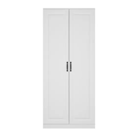 FUFU&GAGA Rotating Pantry Cabinet,Large capacity  Kitchen Storage Hutch,Double Doors with Compartments,Kitchen Organization,White image {9}