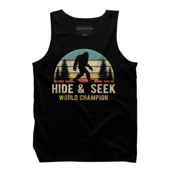 Men's Design By Humans Bigfoot - Hide And Seek World Champion By clickbong Tank Top image {2}