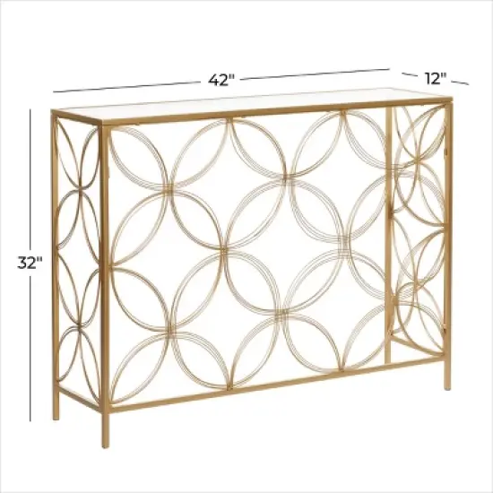 Contemporary Metal Console Table Gold - Olivia & May image {5}