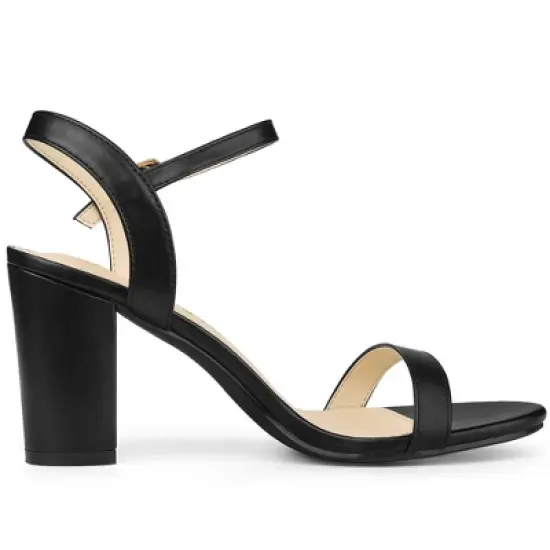 Allegra K Women's Slingback Chunky High Heels Sandals image {5}