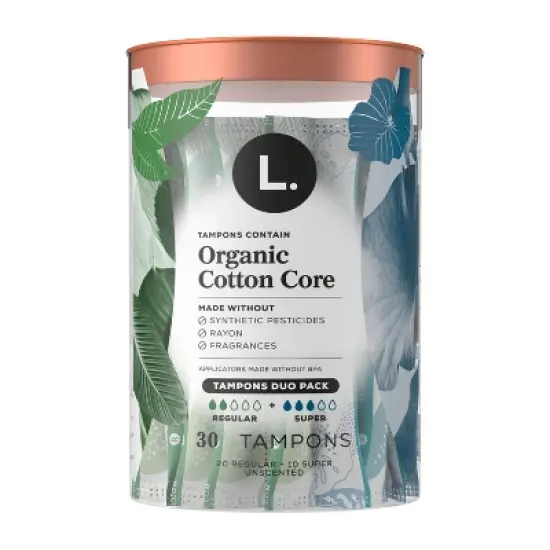 L . Organic Cotton Full Size Multipack Tampons - Regular/Super - 30ct image {12}