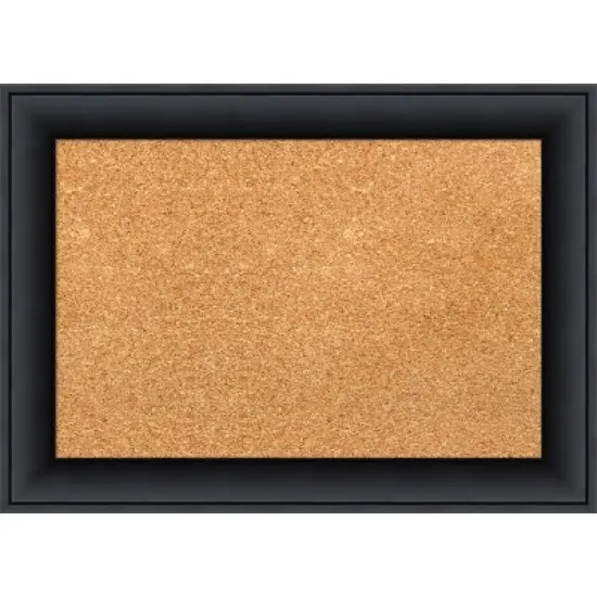 Amanti Art Nero Black Wood Framed Corkboard, Natural Cork image {6}
