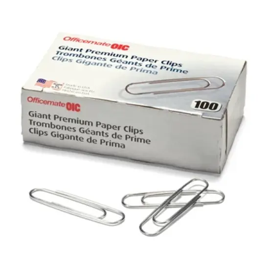 Officemate Paper Clips Premium Giant, 100/Box, 5 Boxes image {1}