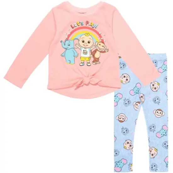CoComelon JJ Pullover Long Sleeve Graphic T-Shirt & Leggings Pink / Blue  image {6}