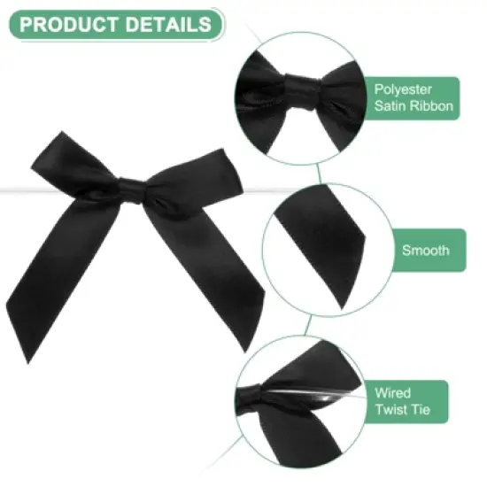 Unique Bargains Polyester Multipurpose Use Durable Flexible Gift Wrap Bows 50 Pcs image {1}