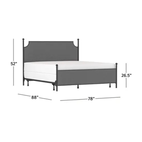 McArthur Metal and Upholstered Bed Matte Black/Gray Fabric - Hillsdale Furniture image {2}