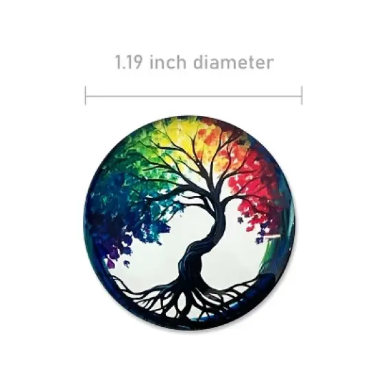 Wrapables Crystal Glass Magnets, Refrigerator Magnets for Office Whiteboards, Cabinets, Lockers (Set of 12), Vibrant Trees image {1}