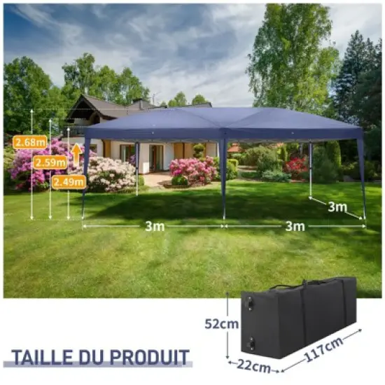 Karl Home | 10 ft. x 20 ft. Blue Iron-framed Fabric-clothed Party Tent image {1}