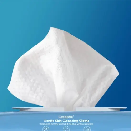 Cetaphil Gentle Skin Cleansing Face Wipes Cloths - Unscented - 2pk/50ct image {3}