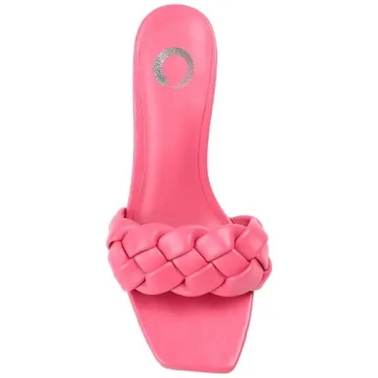 Journee Collection Womens Hattie Tru Comfort Foam Open Toe Mid Stiletto Pumps Magenta 12 image {3}