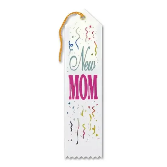 Beistle New Mom Award Ribbon, 2" x 8", (6/Pkg) Multicolored image {4}