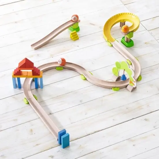 HABA Kullerbu Spiral Track - 26 Piece Wood & Plastic Ball Track Set image {5}