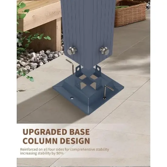 Acekool Aluminum Pergola with Retractable Canopy, Modern Outdoor Sun Shade Shelter image {3}