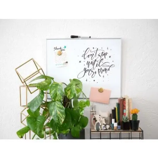 U Brands 16"x20" Magnetic Dry Erase Board Aluminum Frame: Wall Mount Whiteboard for Office & Presentation image {1}