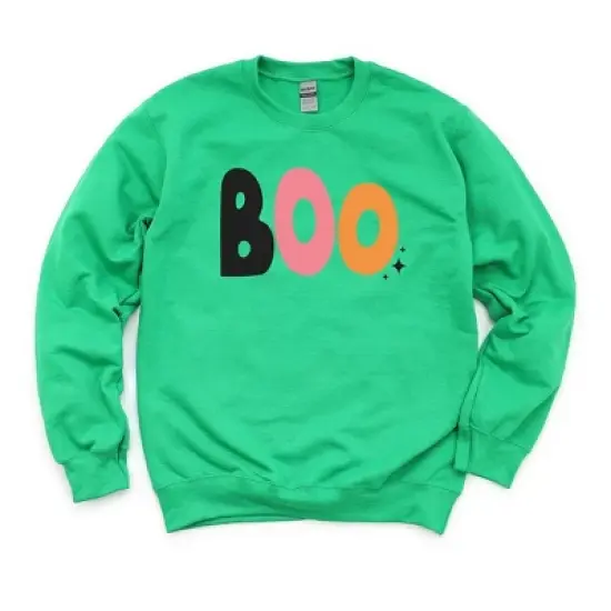 Simply Sage Market Women's Graphic Sweatshirt Boo Colorful Stars image {5}