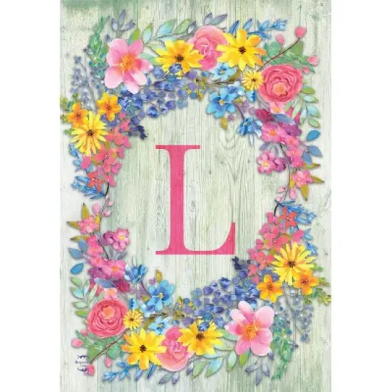 Briarwood Lane Spring Garden Flag 18x12.5 For Outdoor Spring Monogram Letter L Garden Flag Flag For Spring Garden Flag Flags For Outside image {2}