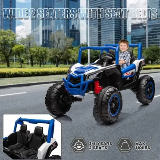 24V Kids Electric UTV - 4WD Ride-On Car with Parent Remote, LED Lights & Suspension | 110Lb Capacity, Ages 3-6 image {7}