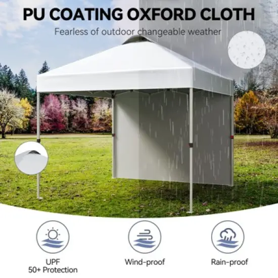 10x10 Pop-up Canopy，Patio Tent，Patented One Push Tent for Outdoor Events Commercial Instant Canopies，Canopy Wind Tunnel Design，with Wheeled Bag image {9}
