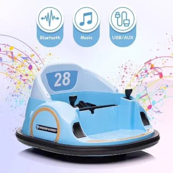 12V Ride On Bumper Car for Kids, Ride on Toy Gifts Toddlers, Electric Bumping Car with Remote Control, Battery Display, 360 Degree Spin image {4}