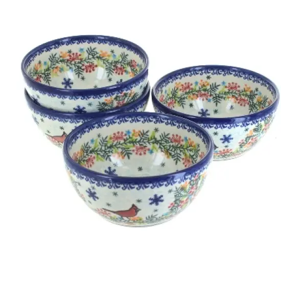Blue Rose Polish Pottery 71-4 Vena Dessert Bowl Set image {13}