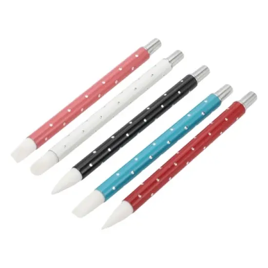 Unique Bargains Single Head Nail Painting Brushes Set Blue Black 5 Pcs image {6}