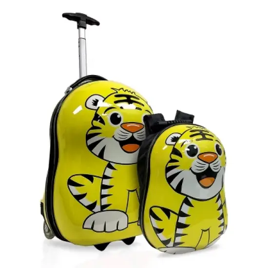 TUCCI Tigerlicious 2pc Kids' Hardside Carry On Luggage Set with 16" Suitcase & 13" Backpack image {3}