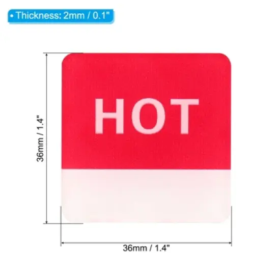 Unique Bargains Acrylic Decor Home Square Self Stick Hot/Cold Water Label image {1}