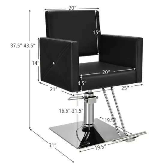 Costway Salon Chair for Hair Stylist Adjustable Swivel Hydraulic Barber Styling Chair image {9}