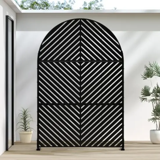 Lirago 72 in Galvanized Fence Panels Outdoor Privacy Screen image {5}