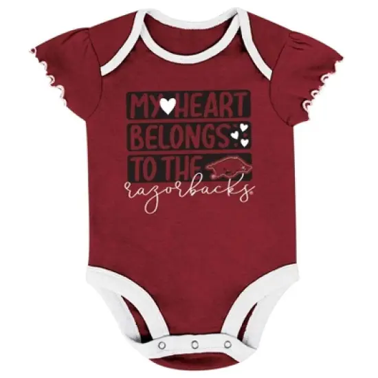 NCAA Arkansas Razorbacks Infant Girls' 3pk Bodysuit Set image {1}
