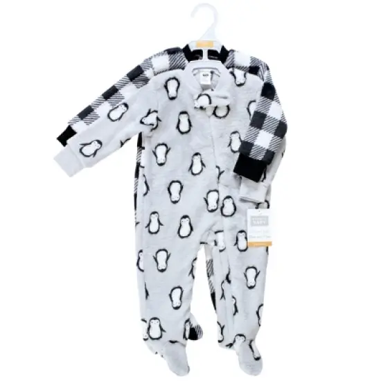 Hudson Baby Infant Boy Plush Sleep and Play, Gray Penguin image {1}