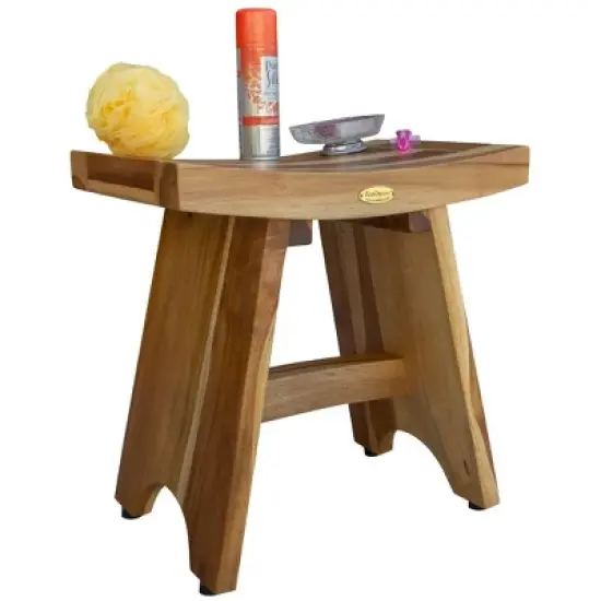 EcoDecors&reg; Serenity&reg; 18" Teak Wood Shower Bench in EarthyTeak Finish image {5}