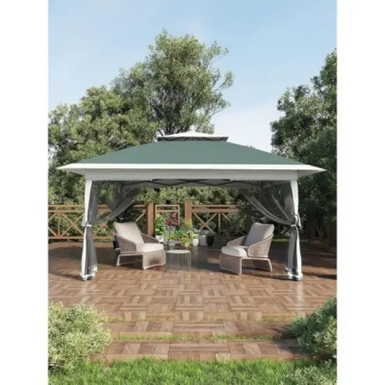 13 X 13 Pop Up Gazebo with Mosquito Netting,Outdoor Patio Gazebo,Outdoor Canopy Tent with Mosquito Netting,Backyard Tent image {10}