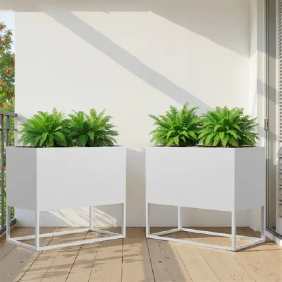 Wooakway Outdoor/Indoor/Decor Metal Elevated Raised Garden Bed Planter Box Planter Pots Cachepot Nursery Pot image {12}