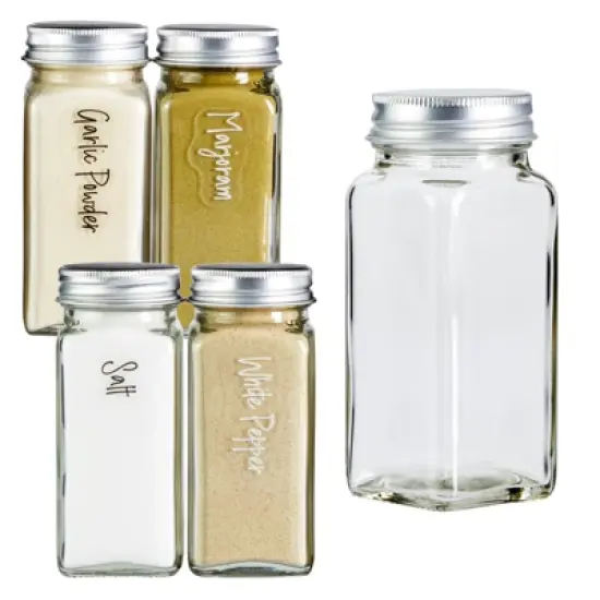 Talented Kitchen Spice Drawer Organizer with Jars and Labels with 18 Empty 4-oz Bottles, 416 Seasoning Labels, 2 Pcs 3-Tier Drawer Trays, 5.9 x 15 In image {6}