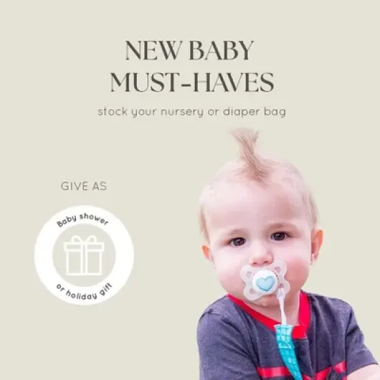 Dodo Babies Pacifier Clip Set - Four Clips Plus Binky Case - Universal Holder Fits Most Paci Brands, Teether Toys and Car Seats image {5}