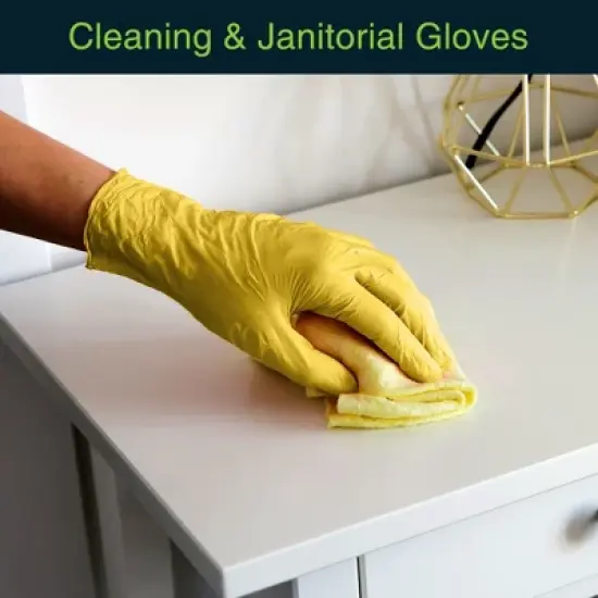 FifthPulse Nitrile Exam Gloves - Yellow - Box of 50, Perfect for Cleaning, Cooking & Medical Uses image {3}