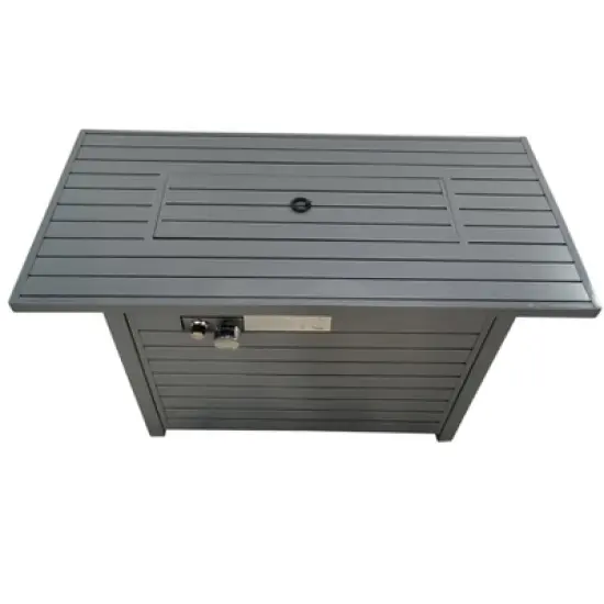 11'' H x 42'' L Steel Propane Outdoor Fire Pit Table with Lid image {3}