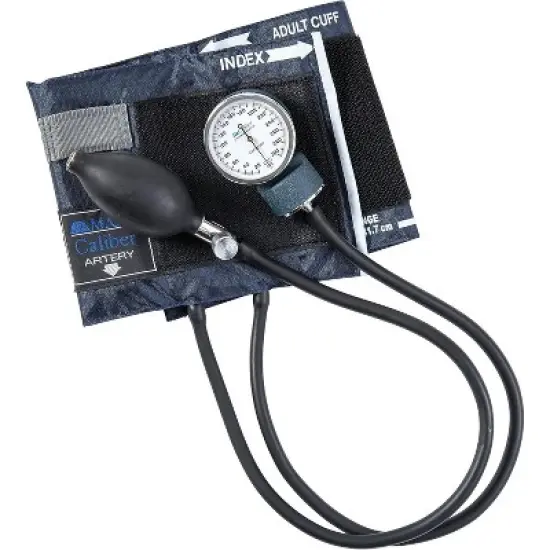 MABIS Aneroid Sphygmomanometer, Adult Cuff Size 11" to 16.4", Professional Manual Blood Pressure Cuff with Zipper Case, Caliber Series, Adult Cuff image {1}