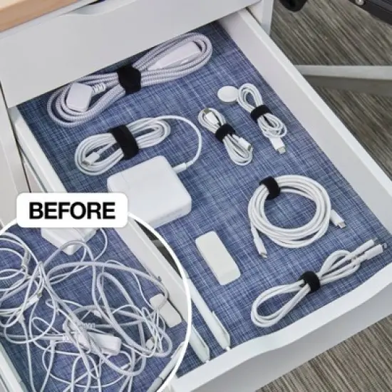 Wrap-It 20pk 5" and 8" Storage Self-Gripping Cable Ties Black image {1}