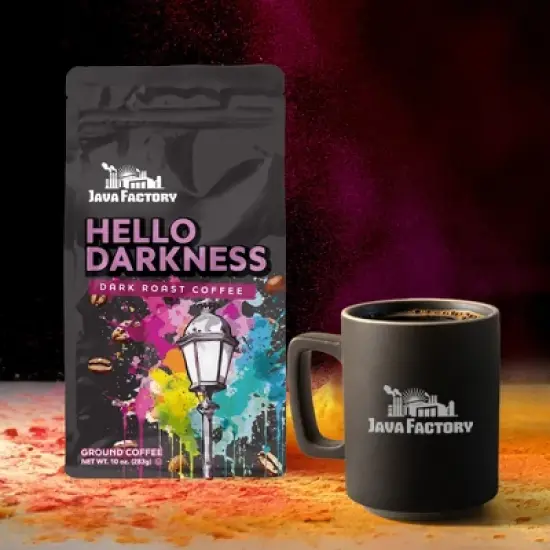 Java Factory Dark Roast Hello Darkness Flavored Ground Coffee Bags, 10 oz ea, 6 pack image {7}