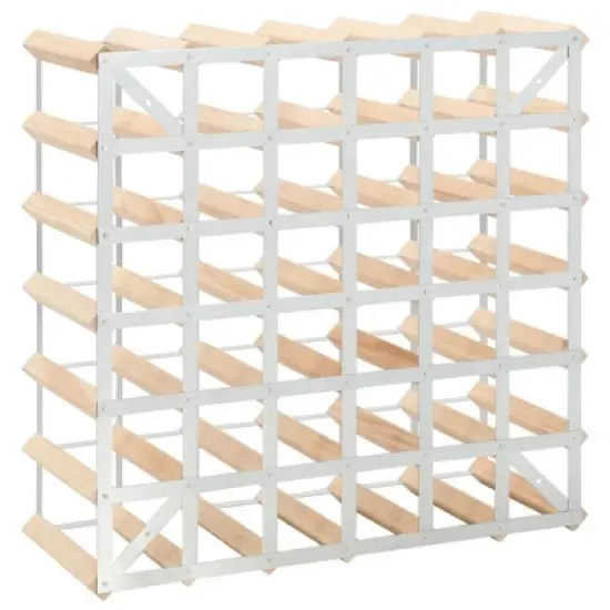 vidaXL Modern Wooden Wine Rack | High-End 42 Bottle Storage | Durable Solid Pinewood Construction | Rustic Wine Display Stand | Easy Assembly Included image {2}