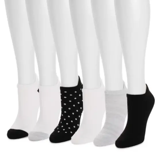 Muk Luks Women's 6 Pack Sporty Ankle Sock, Multi, OS (6-10) image {1}