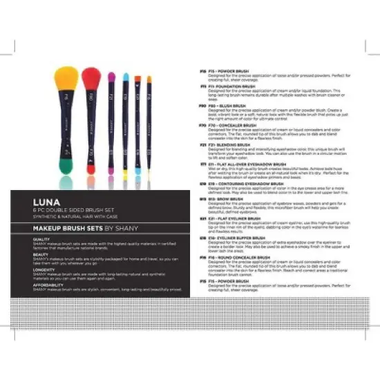 SHANY Travel Makeup Brush Set  - 6 pieces image {3}
