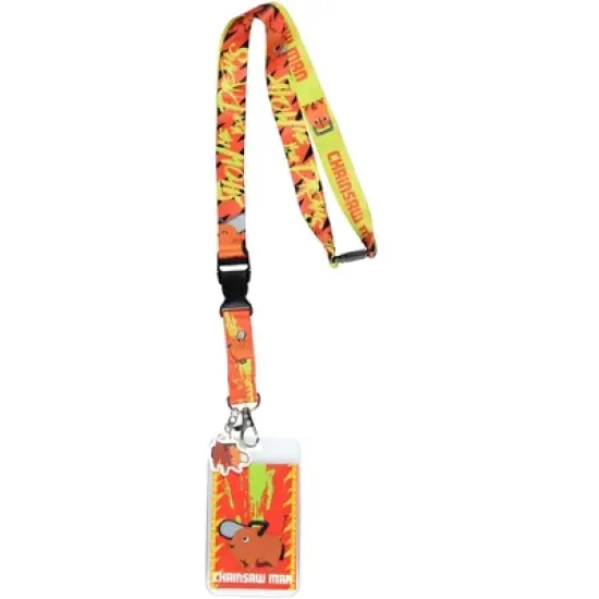 Chainsaw Man ID Lanyard Badge Holder w Pochita Rubber Pendant For Keys Keychain image {6}
