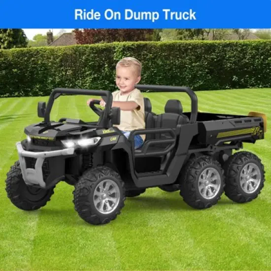 Garvee 24 Volt Ride on Toys, 6 Wheels 2 Seater Electric Ride on UTV Cars for Big Kids, Ride on Dump Truck, 4*4 Motors, USB, Remote Control image {7}