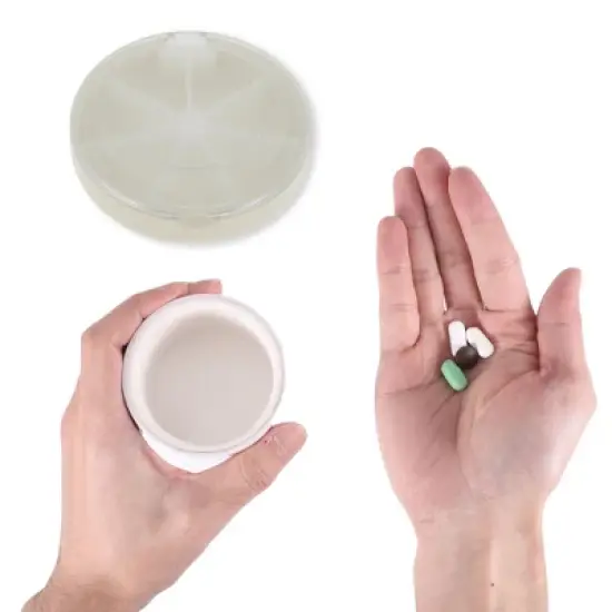 Unique Bargains 7 Grid Round Pill Case 1 Pc image {3}