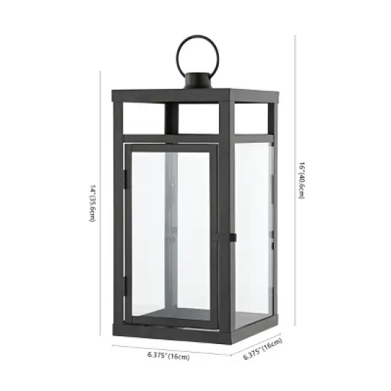 Fraleigh 16" Indoor/Outdoor Lantern (Set of 2) - PLT4073 - Black - Safavieh image {3}