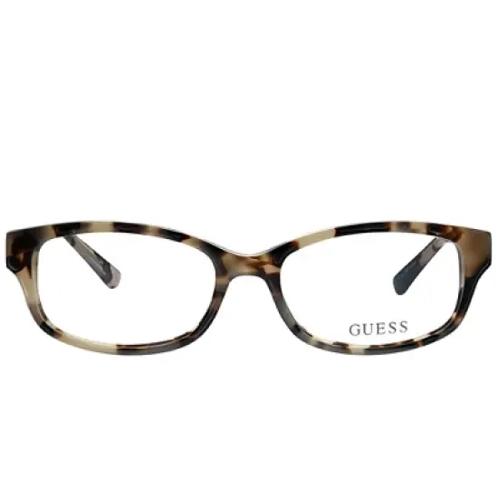 Guess GU 2429 PKTO Unisex Rectangle Eyeglasses Beige Tortoise 52mm image {1}