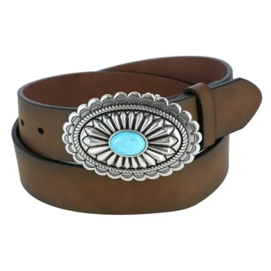 Ariat Women's Western Belt with Turquoise Buckle image {4}